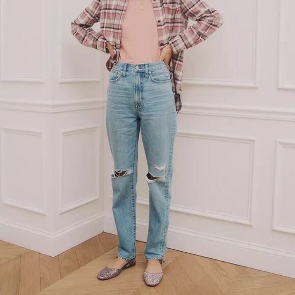 MADEWELL The Perfect Vintage Straight Jean Berrimore Wash Ripped Edition - Picture 5 of 6